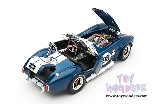 Shelby - Shelby Cobra 427 S/C Convertible Carroll Shelby (1965, 1/18 scale diecast model car, Blue w/ White Stripes) SC121-2/BU