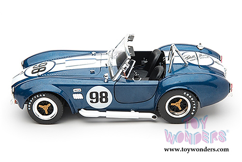 Shelby - Shelby Cobra 427 S/C Convertible Carroll Shelby (1965, 1/18 scale diecast model car, Blue w/ White Stripes) SC121-2/BU