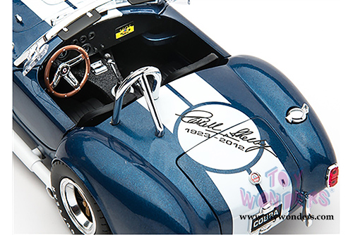 Shelby - Shelby Cobra 427 S/C Convertible Carroll Shelby (1965, 1/18 scale diecast model car, Blue w/ White Stripes) SC121-2/BU