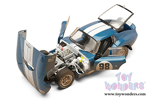 Shelby - Shelby Cobra Daytona Coupe "After Race" Hardtop #98 (1965, 1/18 scale diecast model car, Blue w/ White Stripes) SC133BU