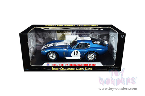 Shelby - Shelby Cobra Daytona Coupe #12 (1965, 1/18 scale diecast model car, Blue w/ White Stripes) SC146BU