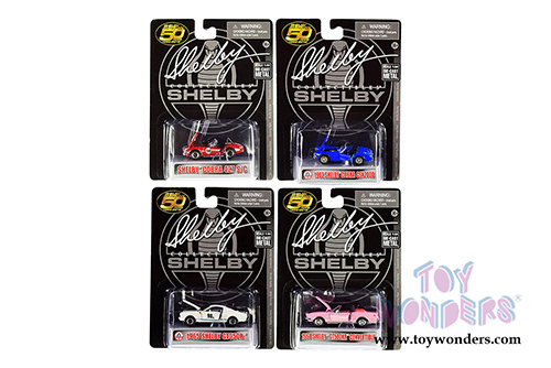 Shelby - Shelby&reg; 50th Anniversary 4 Piece Set (1962, 1965, 1968, 1/64 scale diecast model car, Asstd.) SC16403N