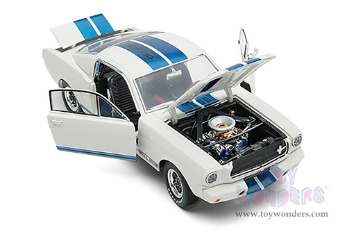 Shelby Legend Series - Shelby GT 350B Hardtop (1965, 1/18 scale diecast model car, White w/ Blue Stripes) SC168-1/W