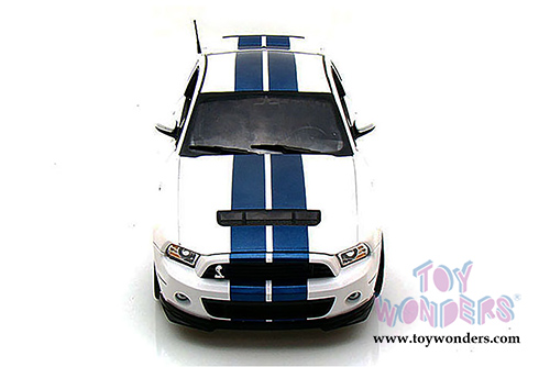 Shelby - Ford Shelby GT500 Hard Top (2013, 1/18 scale diecast model car, White w/ Blue Stripes)SC394-1/W