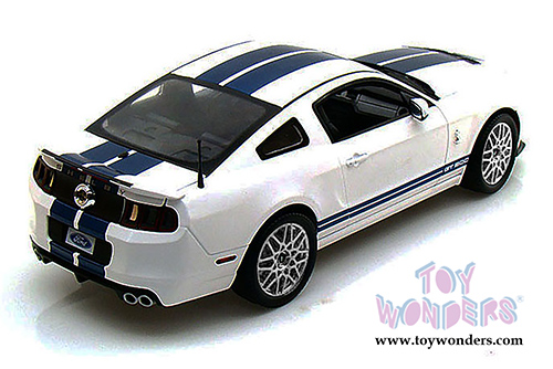 Shelby - Ford Shelby GT500 Hard Top (2013, 1/18 scale diecast model car, White w/ Blue Stripes)SC394-1/W