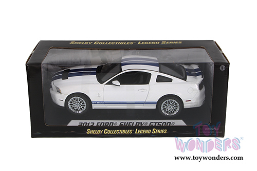Shelby - Ford Shelby GT500 Hard Top (2013, 1/18 scale diecast model car, White w/ Blue Stripes)SC394-1/W