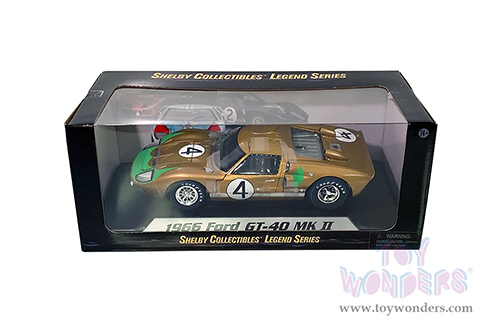 Shelby - Ford GT-40 MK II Le Mans #4 (1966, 1/18 scale diecast model car, Gold) SC414G