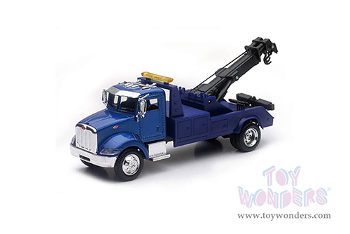 New Ray - Long Haul Trucker | Peterbilt&reg; Tow Truck with Truck Cab (1/43, scale diecast model car, Blue/Red) SS-15053