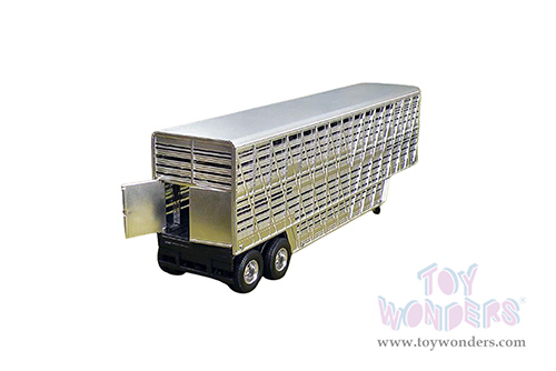 New Ray - Country Life | Peterbilt&reg; 380 Potbelly Livestock with Cattles (1949, 1/43, scale diecast model car, Chrome/Orange) SS-16116B