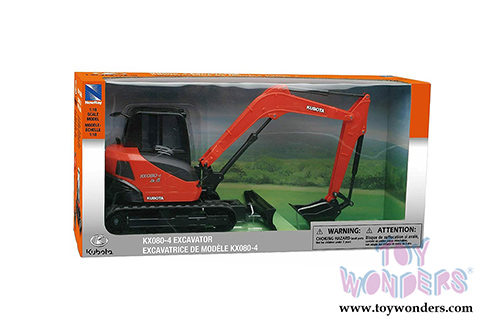 New Ray - Kubota Excavator KX080-4 (1/18 scale diecast model car, Orange/Black) SS-33163