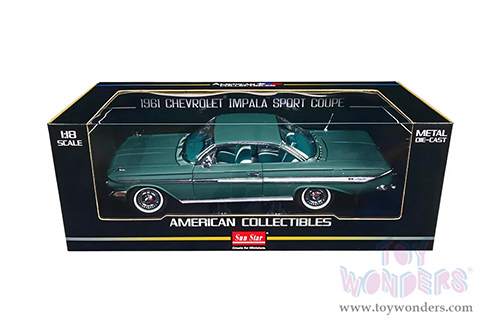 Sun Star USA - Chevrolet&reg; Impala&trade; Sport Coupe (1961, 1/18 scale diecast model car, Turquoise) SS2109