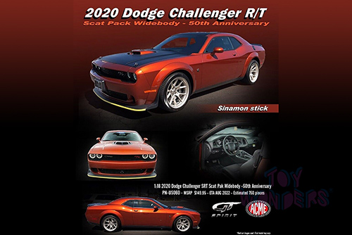 GT Spirit/ACME USA Exclusive - Dodge Challenger R/T Scat Pack Widebody - 50th Anniversary (2020, 1/18 scale resin model car, Sinamon Stick) US060