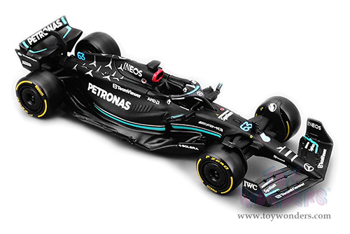 Bburago Formula Racing - Mercedes AMG W15 E Performance George Russell #63 Formula One F1 (2024) (1/43 scale diecast model car, Black) 01933/63
