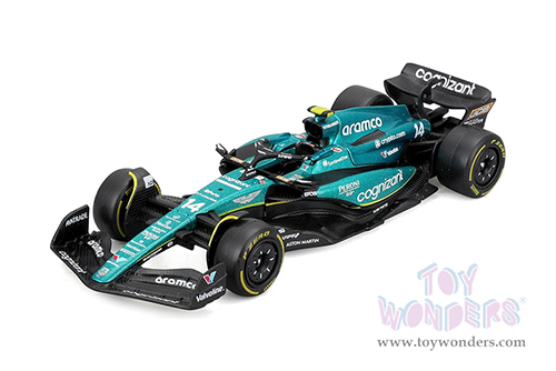 Bburago Formula Racing - 36-Pack Aston Martin AMR23 Sidekick Formula One F1 (2023) with Power Wing (1/43 scale diecast model car, Green) 01933-ASTON