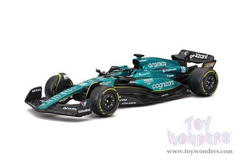 Bburago Formula Racing - 36-Pack Aston Martin AMR23 Sidekick Formula One F1 (2023) with Power Wing (1/43 scale diecast model car, Green) 01933-ASTON