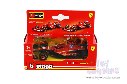 Bburago Formula Racing - Ferrari SF-24 Charles Leclerc #16 Formula One F1 (2024) (1/43 scale diecast model car, Red) 01993/16