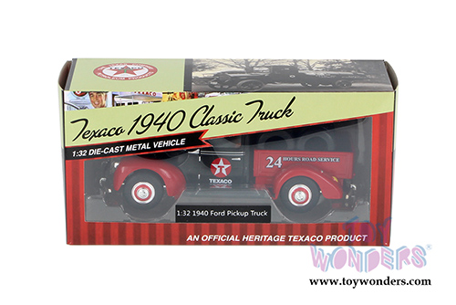 Texaco - Texaco Ford Pick-Up Truck with Oil Barrels (1940, 1/32 scale diecast model car, Red w/Black) 0613BK