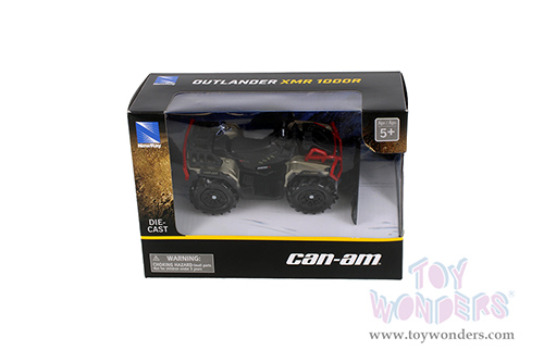 New Ray - Mini CAN-AM Outlander X MR1000R ATV with Snow Plow (1/16 scale diecast model car, Black/Red) 07383