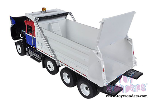 First Gear  -  Mack Granite Dump Truck (1/34 scale diecast model car, Red/White/Blue) 10-3994