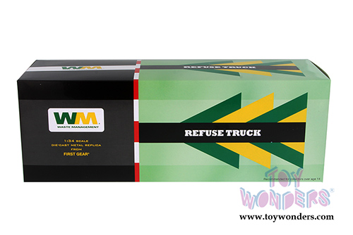 First Gear Waste Management - Mack TerraPro with Heil Half/Pack Freedom Front End Loader with CNG Tailgate including Bin (1/34 scale diecast model car, White) 10-4006