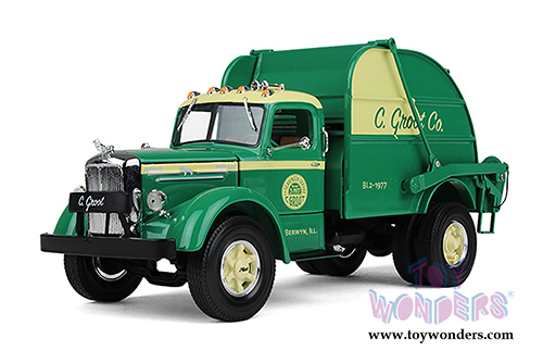 First Gear - C. Groot Company Mack L Vintage Garbage Truck (1/34 scale diecast model car, Green/Cream) 10-4064