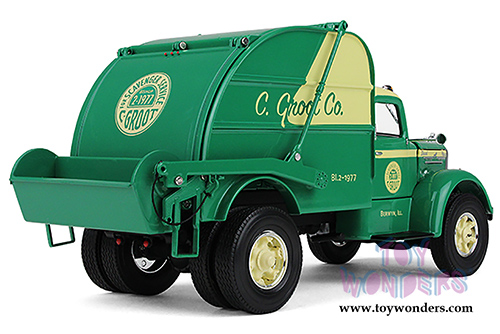 First Gear - C. Groot Company Mack L Vintage Garbage Truck (1/34 scale diecast model car, Green/Cream) 10-4064