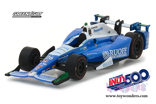 Greenlight - 2017 Indianapolis 500 Champion #26 Takuma Sato / Andretti Autosport, Ruoff Home Mortgage (2017, 1/64 scale diecast model car, Blue/White) 10795
