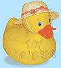 Show product details for 10" Rubber Duck w/ Straw Hat 1083