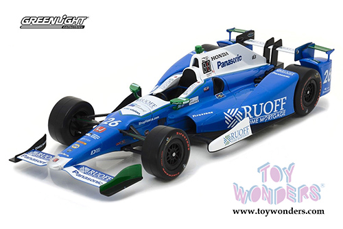 Greenlight - 2017 Indianapolis 500 Champion #26 Takuma Sato / Andretti Autosport, Ruoff Home Mortgage (2017, 1/18 scale diecast model car, Blue/White) 11020