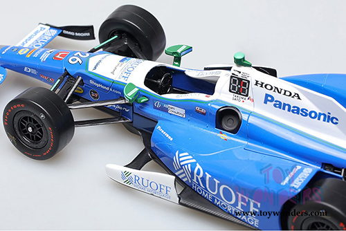 Greenlight - 2017 Indianapolis 500 Champion #26 Takuma Sato / Andretti Autosport, Ruoff Home Mortgage (2017, 1/18 scale diecast model car, Blue/White) 11020