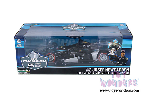 Greenlight - 2017 Verizon Indycar&reg; Series Champion #2 Josef Newgarden (2017, 1/18 scale diecast model car, Black/White) 11021
