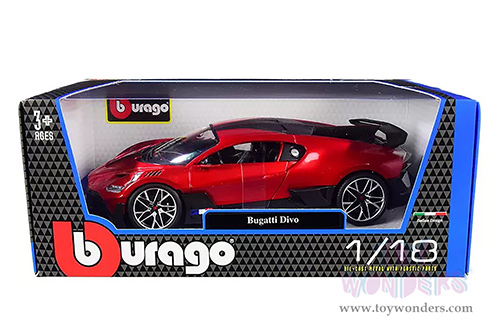 BBurago - Bugatti Divo Hardtop (1/18 scale diecast model car, Red) 11045R