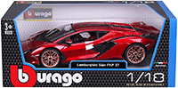 BBurago - Lamborghini Sián FKP 37 Hardtop (1/18 scale diecast model car, Metallic Red) 11046R