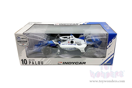 Greenlight - NTT IndyCar Series #10 Alex Palou / Chip Ganassi Racing, NTT DATA (Road Course Configuration) (2021, 1/18 scale diecast model car, White/Blue) 11125