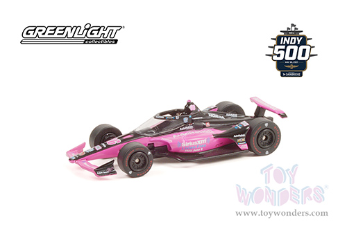 Greenlight - NTT IndyCar Series #06 Helio Castroneves, Meyer Shank Racing / AutoNation, SiriusXM / 2021 Indianapolis 500 Champion (2021, 1/64 scale diecast model car, Hot Pink/Black) 11522/48