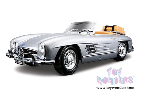 BBurago - Mercedes-Benz 300 SL Touring Convertible (1957, 1/18 scale diecast model car, Silver) 12049SV