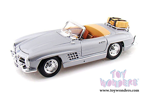 BBurago - Mercedes-Benz 300 SL Touring Convertible (1957, 1/18 scale diecast model car, Silver) 12049SV