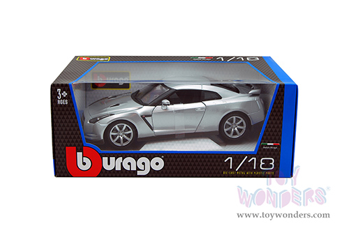 Bburago - Nissan GTR Hard Top (2009, 1/18 scale diecast model car, Silver) 12079SV