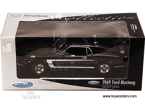 Welly - Ford Mustang Hard Top (1969, 1:18, Black) 12516H