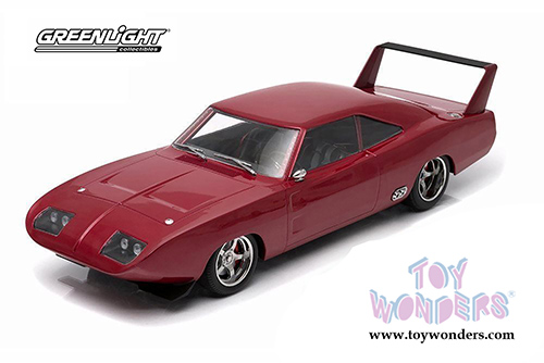 Greenlight Fast & Furious - Dom's Custom Dodge Charge Daytona Hard Top (1969, 1/18 scale diecast model car, Burgundy) 12800BB