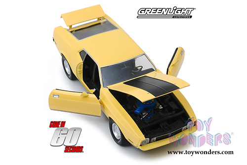 Greenlight Hollywood - Eleanor&reg; Ford Mustang Mach 1 Gone in 60 seconds (1973, 1/18 scale diecast model car, Yellow) 12910