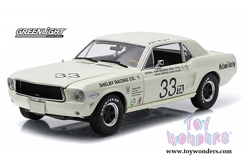 Greenlight Racing Tribute - Ford Shelby Mustang Hard Top #33 John McComb/Jerry Titus (1967, 1/18 scale diecast model car, White) 12935