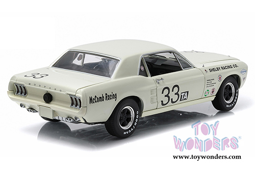 Greenlight Racing Tribute - Ford Shelby Mustang Hard Top #33 John McComb/Jerry Titus (1967, 1/18 scale diecast model car, White) 12935