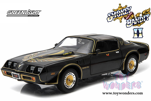 Greenlight - Smokey & the Bandit II Pontiac Trans AM T-Top (1980, 1/18 scale diecast model car, Black/Gold) 12944