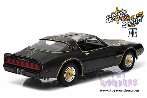 Greenlight - Smokey & the Bandit II Pontiac Trans AM T-Top (1980, 1/18 scale diecast model car, Black/Gold) 12944