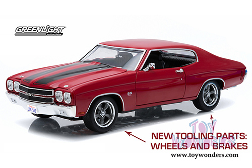 Greenlight Fast & Furious - Dom's Chevrolet Chevelle SS Hard Top (1970, 1/18 scale diecast model car, Red) 12945