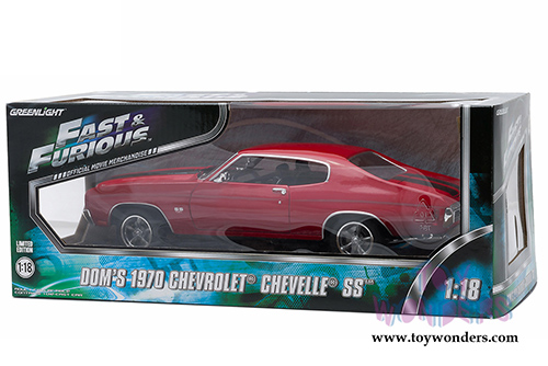 Greenlight Fast & Furious - Dom's Chevrolet Chevelle SS Hard Top (1970, 1/18 scale diecast model car, Red) 12945