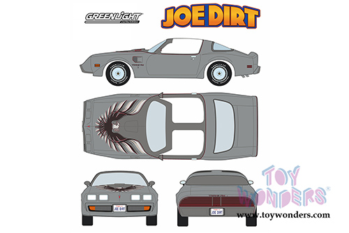 Greenlight Hollywood -  Joe Dirt Pontiac Firebird Trans Am T-Top (1979, 1/18 scale diecast model car, Grey) 12952