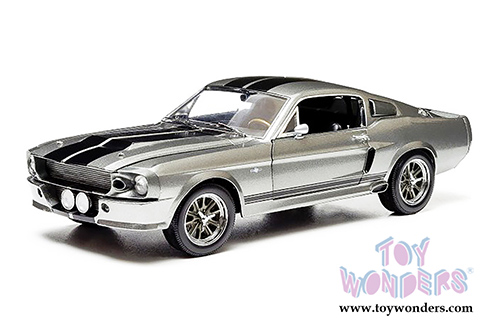 Greenlight Hollywood - Eleanor from "Gone in 60 Seconds" - Custom Ford Mustang Polished Metal Edition Hard Top (1967, 1/18 scale diecast model car, Metal w/ Black Stripes) 12959
