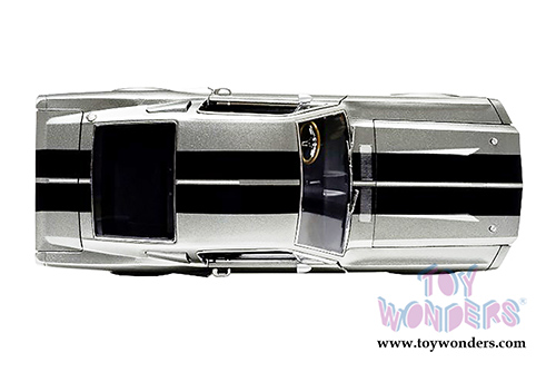 Greenlight Hollywood - Eleanor from "Gone in 60 Seconds" - Custom Ford Mustang Polished Metal Edition Hard Top (1967, 1/18 scale diecast model car, Metal w/ Black Stripes) 12959
